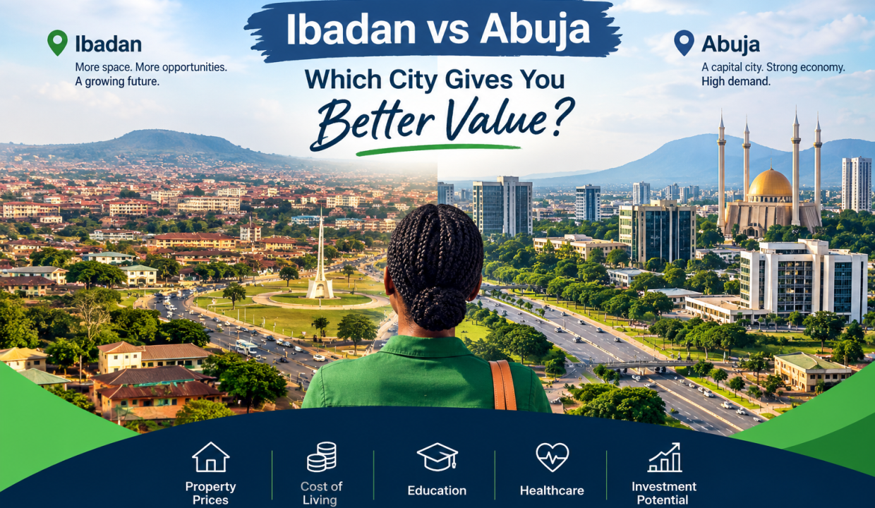 Ibadan vs Abuja comparison showing property and investment opportunities